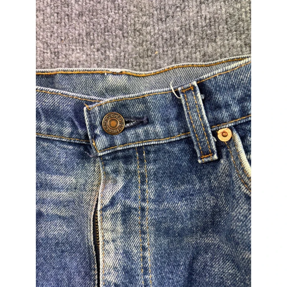 Vintage Levis 505 Jeans Mens 36x30 Blue Orange Tab Straight Leg Distressed
